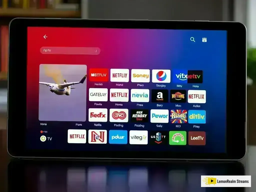 Modern IPTV app interface on Android TV screen