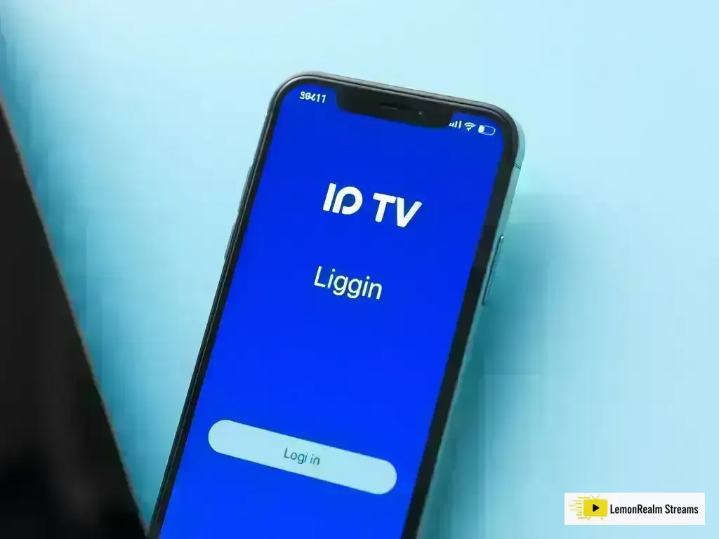 Mobile app login screen on smartphone