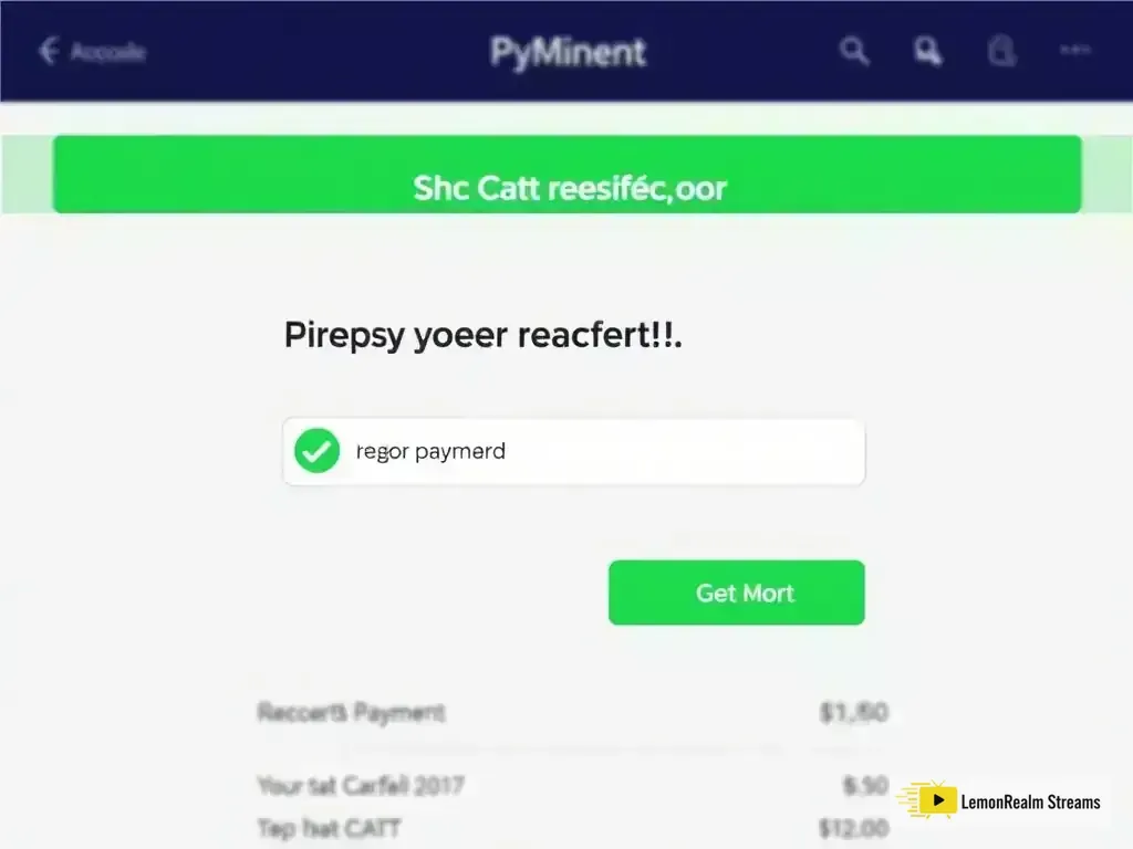Successful payment confirmation screen