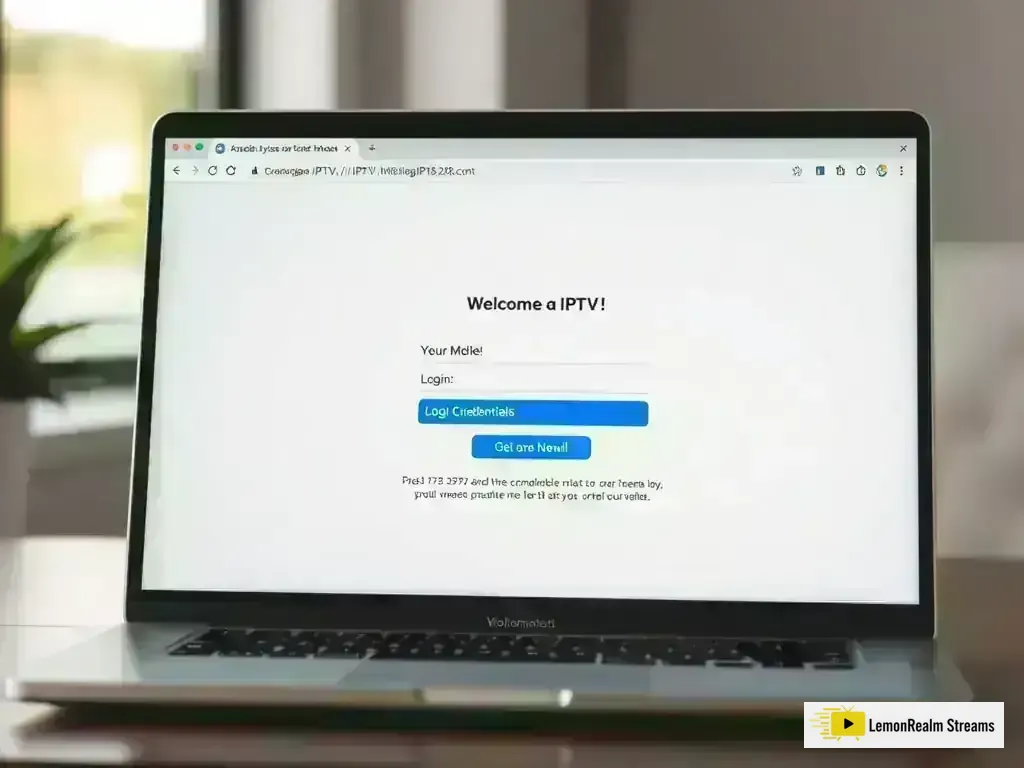 Welcome email showing LemonRealm Streams login credentials